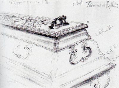 Coffin of Field Marshal von Kalckstein by Adolph Menzel